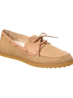 Dolce Vita Woven Lace-Up Denton Flat in Light Tan